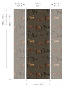 WALLCOLORS Horses olive wallpaper - tapeta POVRCH: Prowall Concrete