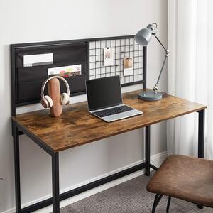 VASAGLE Písací stôl s drôtenou a textilnou doskou a rozmermi 118 x 120 x 60 cm