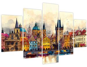 Obraz - Jeseň v maľovanom meste (150x105 cm)