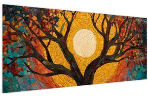 Obraz - Slnko v korune stromu života (120x50 cm)
