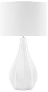 Stolná lampa svetlobéžová porcelán umelý hodváb okrúhle bubnové tienidlo 60 cm moderný glamour štýl obývačka spálňa