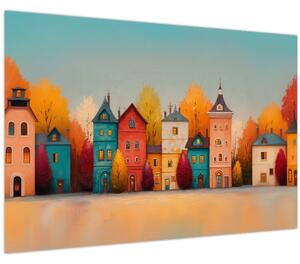 Obraz - Jesenná dedina (90x60 cm)