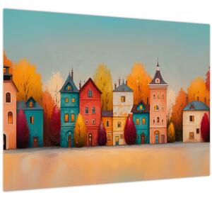 Obraz - Jesenná dedina (70x50 cm)