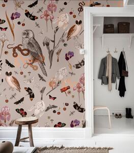 WALLCOLORS Pink Owls wallpaper - tapeta POVRCH: Prowall Concrete