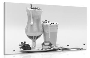 Obraz mliečny koktail v čiernobielom prevedení Varianta: 60x40