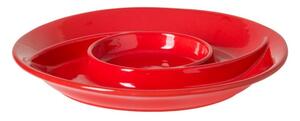 Červený kameninový tanier na dobroty Casafina Chip&Dip, ø 32,3 cm