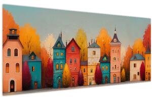 Obraz - Jesenná dedina (120x50 cm)