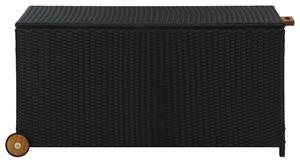 Záhradný úložný box, čierny 120x65x61 cm, polyratan