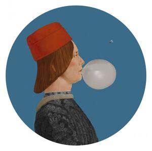 WALLCOLORS Dots Boy with Bubble Gum blue - tapeta POVRCH: Prowall Canvas