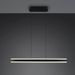 LED závesné svietidlo Arcola, čierna, dĺžka 115 cm, 2-pl., Čierna, Obývacia izba / jedáleň, kov, Moderný, Závesné svietidlo