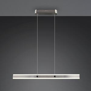 LED závesné svietidlo Arcola, niklová farba, dĺžka 115 cm 2-pl., Hliník / sivá / zinok, Obývacia izba / jedáleň, kov, Moderný, Závesné svietidlo