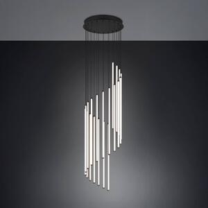 LED závesné svietidlo Baxter, čierna, Ø 37 cm, kov, stmievateľné, Čierna, Obývacia izba / jedáleň, kov, Moderný, Závesné svietidlo