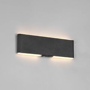 LED akumulátorové nástenné svetlo Conchita, šírka 22 cm, čierna, kovová, Čierna, Obývacia izba / jedáleň, kov, Moderný, Nástenné svietidlo