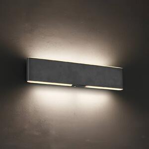 LED akumulátorové nástenné svetlo Conchita, šírka 32 cm, čierna, kovová, Čierna, Obývacia izba / jedáleň, kov, Moderný, Nástenné svietidlo