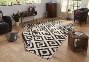NORTHRUGS - Hanse Home koberce Kusový koberec Twin-Wendeteppiche 103129 schwarz creme – na von aj na doma - 120x170 cm