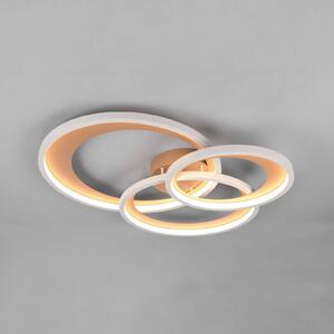 Stropné LED svetlo Granada, hnedé, dĺžka 71 cm, kov,, Hnedá / hrdzavá, Obývacia izba / jedáleň, kov, Moderný, Stropné svetlo