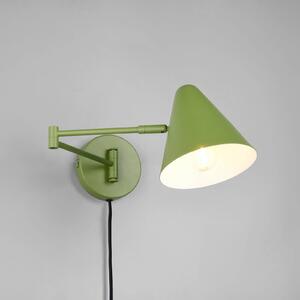 Nástenné svetlo Cosima, zelené, výška 54 cm, kov, Zelená, Obývacia izba / jedáleň, kov, Moderný, Nástenné svietidlo