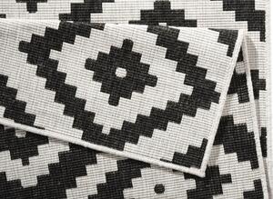 NORTHRUGS - Hanse Home koberce Kusový koberec Twin-Wendeteppiche 103129 schwarz creme – na von aj na doma - 80x350 cm
