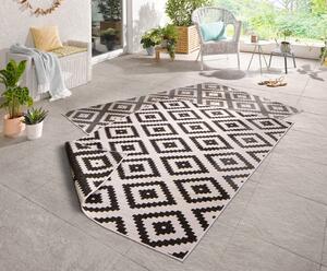 NORTHRUGS - Hanse Home koberce Kusový koberec Twin-Wendeteppiche 103129 schwarz creme – na von aj na doma - 80x350 cm
