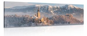 Obraz kostol pri jazere Bled v Slovinsku Varianta: 150x50