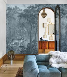 WALLCOLORS Jungle Cat Blue Wallpaper - tapeta POVRCH: Prowall Eco