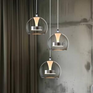 LED závesné svietidlo Flynt, Ø 42 cm, chrómová farba, kov 3-pl., Chrómová / strieborná, Obývacia izba / jedáleň, kov, Moderný, Závesné svietidlo