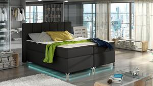 Čalúnená manželská posteľ s úložným priestorom Barino 140 - čierna (Soft 11)