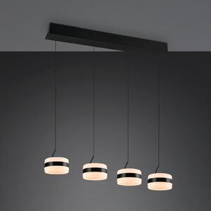 LED závesné svietidlo Dios, čierna, dĺžka 85 cm, 4-pl., Čierna, Obývacia izba / jedáleň, kov, Moderný, Závesné svietidlo