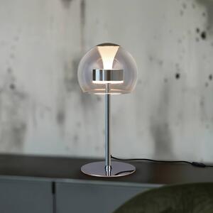 Stolová LED lampa Flynt, výška 35 cm, chrómová farba, kov,, Chrómová / strieborná, Obývacia izba / jedáleň, kov, Moderný, Stojacie svietidlo