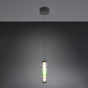 LED závesné svietidlo Minerva, Ø 15 cm, farebné, sklo, stmievač, Viacfarebné, Obývacia izba / jedáleň, Sklo, Závesné svietidlo