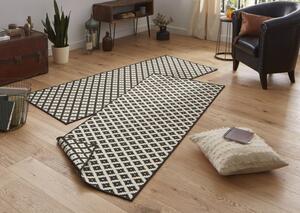 NORTHRUGS - Hanse Home koberce Kusový koberec Twin-Wendeteppiche 103124 schwarz creme – na von aj na doma - 80x150 cm