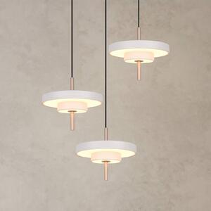 LED závesné svietidlo Keaton, svetlošedá, Ø 45 cm, kov, 3-pl., Hliník / sivá / zinok, Obývacia izba / jedáleň, kov, Závesné svietidlo