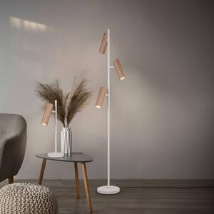 Stojacia lampa Soka, hnedá/sivá, výška 150 cm, kov, 3-pl., Hnedá / hrdzavá, Obývacia izba / jedáleň, kov, Moderný