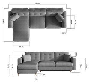 Rohová sedačka s rozkladom a úložným priestorom Aveza L/P - sivá / vzor