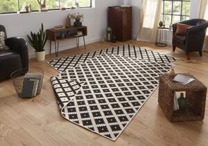 NORTHRUGS - Hanse Home koberce Kusový koberec Twin-Wendeteppiche 103124 schwarz creme – na von aj na doma - 120x170 cm