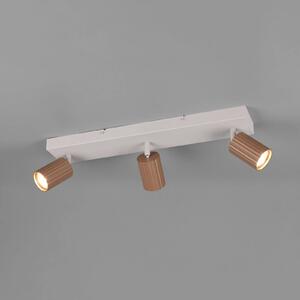 Stropné bodové svetlá Soka, hnedá/sivá, dĺžka 50 cm, kov, 3-pl., Hnedá / hrdzavá, Obývacia izba / jedáleň, kov, Moderný, Stropné svetlo