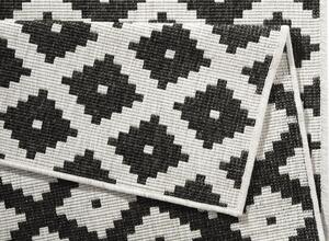 NORTHRUGS - Hanse Home koberce Kusový koberec Twin-Wendeteppiche 103124 schwarz creme – na von aj na doma - 120x170 cm