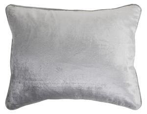 Obdĺžnikový šedo strieborný zamatový vankúš Grey - 35 * 45cm - Mars & More