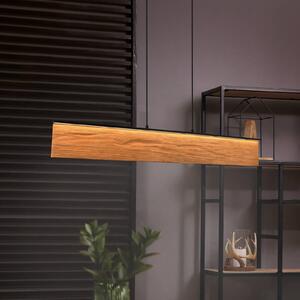 LED závesné svietidlo Kalea, dĺžka 110 cm, farba dreva, drevo, Svetlé drevo, Obývacia izba / jedáleň, Drevo, Závesné svietidlo