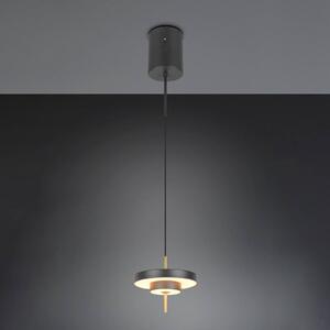 LED závesné svietidlo Keaton čierna/zlatá, Ø 20 cm kov, Čierna, Obývacia izba / jedáleň, kov, Závesné svietidlo