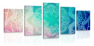 5-dielny obraz pastelová Mandala