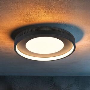 Stropné LED svetlo Solea, čierne matné, Ø 40 cm, plast, Čierna, Obývacia izba / jedáleň, Plast, Moderný, Závesné svietidlo