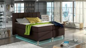 Čalúnená manželská posteľ s úložným priestorom Barino 140 - tmavohnedá (Soft 66)