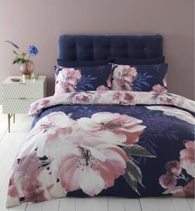 Modro-ružové obliečky Catherine Lansfield Dramatic Floral, 135 x 200 cm