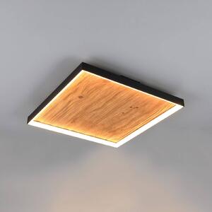 Stropné LED svetlo Kalea, dĺžka 45 cm, farba dreva, drevo, Svetlé drevo, Obývacia izba / jedáleň, Drevo, Stropné svetlo