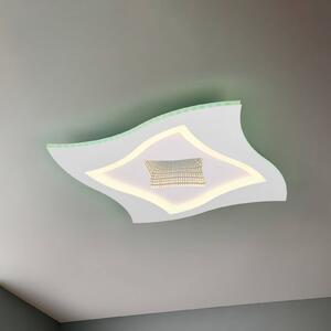 Stropné LED svetlo Klint, dĺžka 50 cm, matná biela, kov RGBW, Biela / opálová, Obývacia izba / jedáleň, kov, Moderný, Stropné svetlo