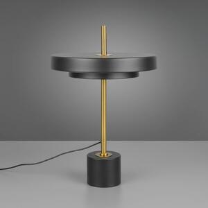 Stolová LED lampa Keaton, čierna/zlatá, výška 45 cm,, Čierna, Obývacia izba / jedáleň, kov