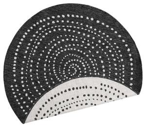 NORTHRUGS - Hanse Home koberce Kusový koberec Twin-Wendeteppiche 103109 schwarz creme – na von aj na doma - 140x140 (priemer) kruh cm