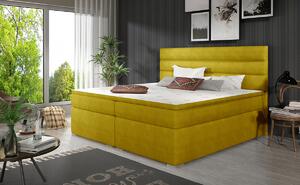 Čalúnená manželská posteľ s úložným priestorom Spezia 140 - žltá