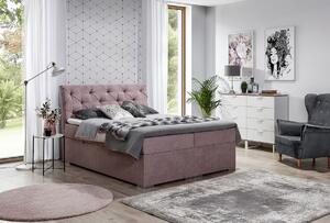 Čalúnená manželská posteľ s úložným priestorom Beneto 140 - tmavozelená